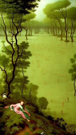 The life of plants is now hidden In these green trees and flowers and strange stumps of branches, How dare you let this beauty forest,Your precious soul, Go, so that she would wander the world, Bruegel painting style