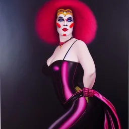 Full body portrait, painting, medium shot lady Clowngoth