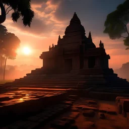 ancient temple sunrise