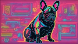 French bulldog neon