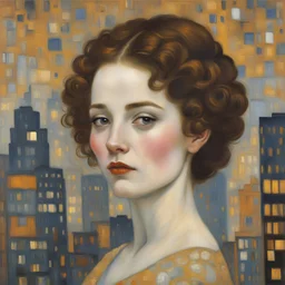 A portrait of a young woman in New York painted by Klimt