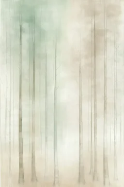 Minimalist rough abstract dusty pastel chalk drawing of trees on a textured gesso background.