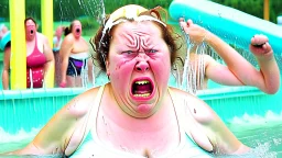 lady unhappy at water park