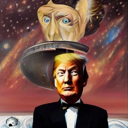 Trump from outer space Painted by dali