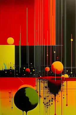 Global warming graph schema, abstract surrealism, by Graham Sutherland and Arthur Secunda, silkscreened mind-bending illustration; asymmetric, Braille art, warm colors, dark shine, by norman Bel Geddes, saturated colors, morse code Matrix vertical artifacts