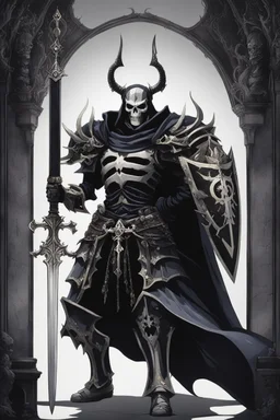 Armorclad skeleton king com crown retrato de um personagem dark