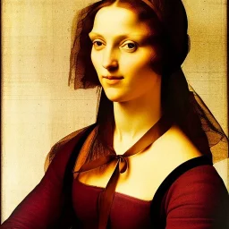 Retrato de una mujer muy guapa llamada Gemma Arnau Arnau con el estilo de Leonardo da Vinci