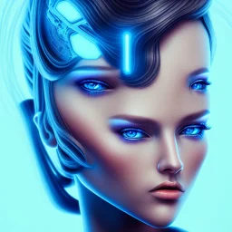 cyberblue, head, women, portrai, tron