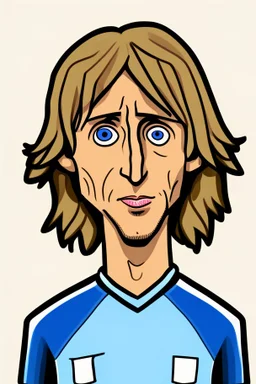 Luka Modric Croatian soccer player 2d cartoon