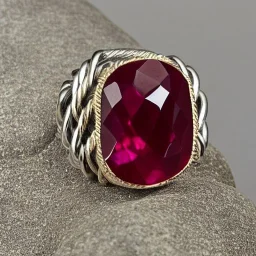 ruby ring with braided band, braided band, men's jewellery