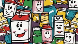 cartoon milk carton dancing