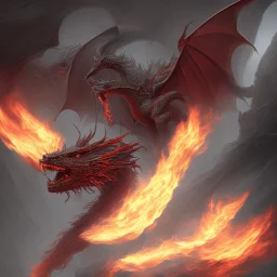 Tête,dragon,dragon noir et rouge, crache feu, 4k, devore humain