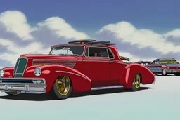 classic hotrod, extensive pinstriping paintwork, art by dean jeffries