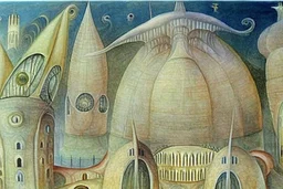 nautilus shell buildings and towers by artist "Leonora Carrington" by artist "Nautilus Shell"