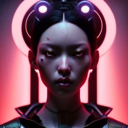 Black hair Woman, samurai, cyberpunk, neon, highly detailed, art stations, concept art, smooth, unreal engine 5, god rays, ray tracing, RTX, nanite polygons, lumen lighting, ultra detail, volumetric lighting, 3d, finely drawn, high definition, high resolution, gradient background