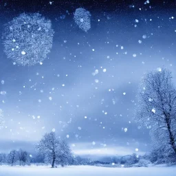 winter landscape, crystal, stars, dreamy