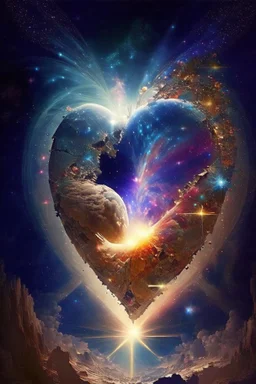 The universe healing a broken world through a vibration of love