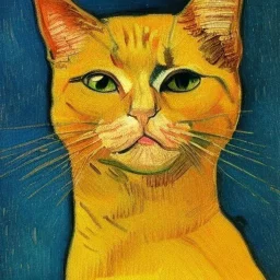 Portrait of a cat by Van Gogh