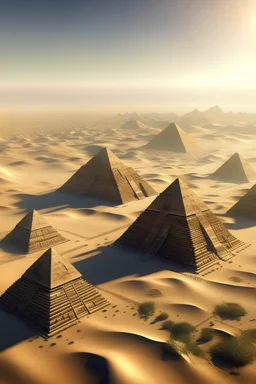 generate an image of a santiago reaching the Pyramids of Egypt