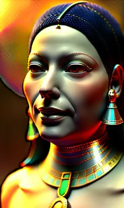 Egyptian singer Umm Kulthum , head and shoulders portrait, cinematic, realistic, 8k, resolution concept art portrait by Greg Rutkowski, Artgerm, WLOP, Alphonse Mucha dynamic lighting hyperdetailed intricately detailed