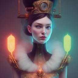 composition,portrait painting of a steampunk princess,steampunk center, ultra realistic, concept art, intricate details, eerie highly detailed, shiny, smooth, studio quality, octane render, Surrealism, Triadic colour scheme,glow-stick, ambient lighting,nightclub lighting, polaroid, 100mm, --ar 1:1 --v4