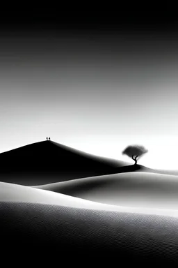 Minimal black and white abstract landscape photography