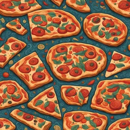 The Case of the Killer Pizzas, in arabesque art style