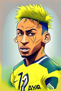 Neymar Brazilian soccer player ,cartoon 2d