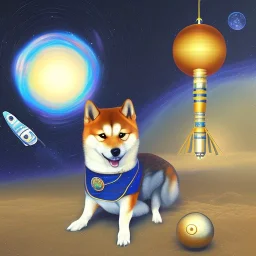 spaceforce shiba inu doge, cosmic aura