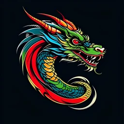 side graphic dragon colour simple