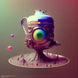 surrealism, art Alberto Seveso, glitch art, The Teapot, octane render, redshift render,ambient lighting