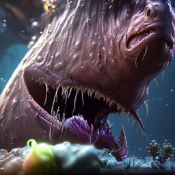 fluid ink angler fish creature, unreal engine 5, 8k resolution, photorealistic, ultra detailed