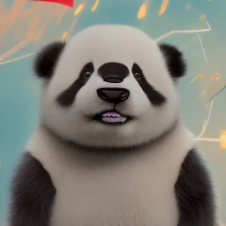 pixar art style of a mega cute and fluffy baby panda in natural environment, vivid color, full body, by mobeius, au naturel, hyper detailed, digital art, trending on artstation, cinematic lighting, studio quality, smooth render, unreal engine, octane render, art style by klimt and nixeu and ian sprigger and wlop and krenz cushart