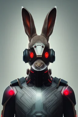 MCU Portrait, Front image, cyberpunk rabbit-woman, mask, black red color, latex suit, photo studio, highly detailed, concept art, smooth, unreal engine 5, god rays, ray tracing, RTX, lumen lighting, ultra detail, volumetric lighting, 3d, finely drawn, high definition, high resolution.