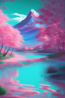pastel acrylic scenery image