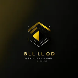 minimalist logo. one logo. perfect text. tech company. write name: black gold. colors: black and yellow. write the name bellow the logo: BLACK GOLD. plain white background