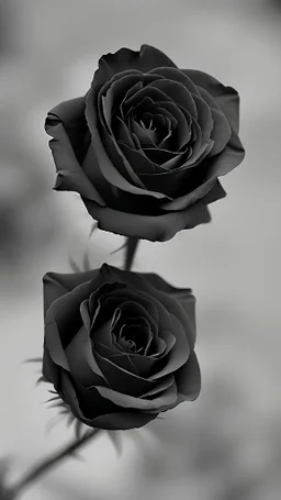 mekarnya 1 tangkai bunga mawar berwarna hitam dengan suasana mencekam dan sedih