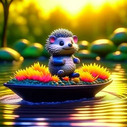 cute blessed freedom statue hedgehog robot jumping in a rubber boat in the river,catching a big fish in a river stream, 8k, downlight, soft light, depth of field, photorealism, trending on art station, lotsa detail