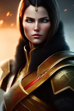 Tiefing assassin, dnd character portrait, yellow eyes, dark hair, dark armor, waist up portrait, Demonic tail, light red skin, hyperrealistic, intricate details, insanely detailed, cityscape background, natural lighting