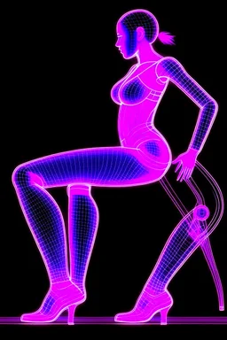 Anais Nin; Neon X-Ray of a woman in heels; neo-futuristic