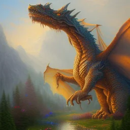 giant dragon by Thomas Kinkade