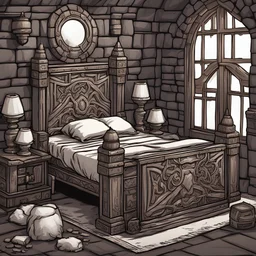 dwarven bed design, game art style