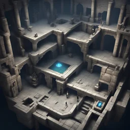 Video Game Open Air Scifi Dungeon with no walls and only floating platforms