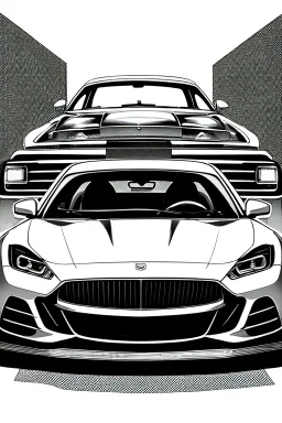 yakuza car, greyscale