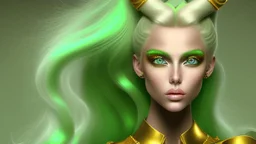 A woman who had green eyes and long blond hair that she wore in elaborate coiffures. Being known as someone at the height of fashion, prior to her disappearance, she favored wearing green and golden outfits to match her physical features.