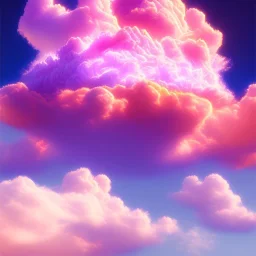  beautiful pink and blue cloud , soft, gold city on cloud