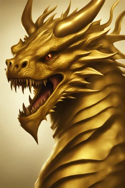 make a monster golden dragon that looks realistic for a movie cover
