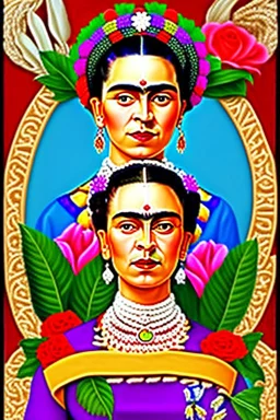 A self portrait of Frida Gallo, but fat