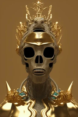 black male African alien, cracks in the voodoo head, wicked, diamond eyes, crown, blood, 8k, finely detailed, photo realistic, leopard style turquoise skull head gold dragon space alien rain skeleton gold teeth silver crown silver space suit spaceships