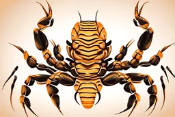 Detailed, illustration, realistic, symmetrical, poisonous scorpion, realistic.